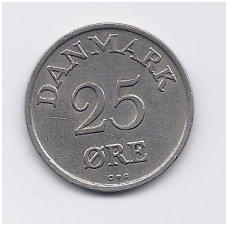 DENMARK 25 ORE 1956 KM # 842.2 VF DENMARK 25 ORE 1956 KM # 842.2 VF