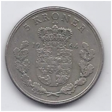 DANIJA 5 KRONER 1964 KM # 853.1 VF DANIJA 5 KRONER 1964 KM # 853.1 VF