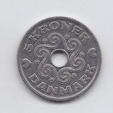 DANIJA 5 KRONER 1998 KM # 869.1 VF/XF DANIJA 5 KRONER 1998 KM # 869.1 VF/XF