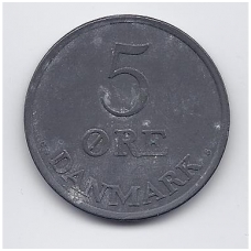 DENMARK 5 ORE 1953 KM # 843.1 VF DENMARK 5 ORE 1953 KM # 843.1 VF