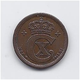 DENMARK 1 ORE 1913 KM # 812.1 VF 1