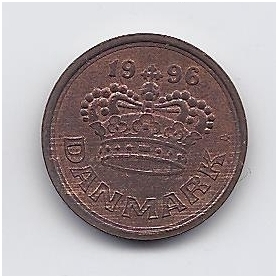 DENMARK 25 ORE 1996 KM # 868.1 VF/XF 1
