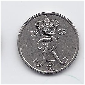 DENMARK 10 ORE 1965 KM # 849 VF 1