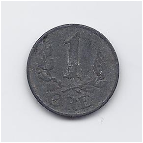 DENMARK 1 ORE 1943 KM # 832 F