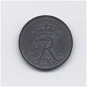 DENMARK 1 ORE 1960 KM # 839.2 VF 1