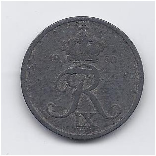 DENMARK 2 ORE 1950 KM # 840 F/VF 1