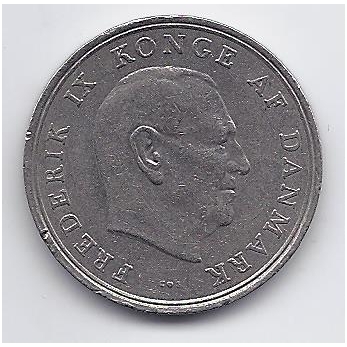 DENMARK 1 KRONE 1961 KM # 851.1 VF 1