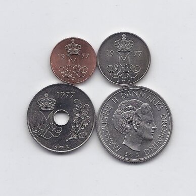 DENMARK 1977 4 coins set 1