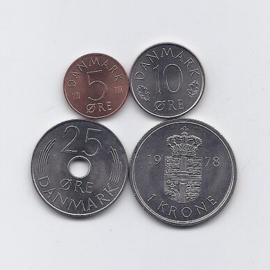 DANIJA 1978 m. 4 monetų rinkinys