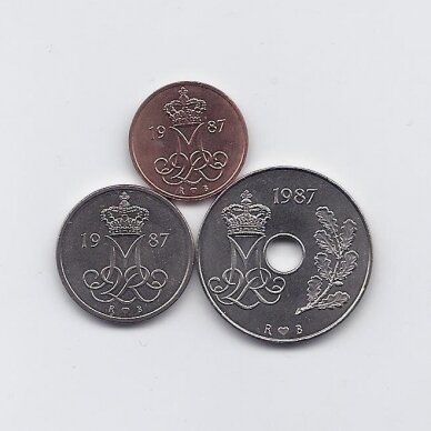 DENMARK 1987 3 coins set 1