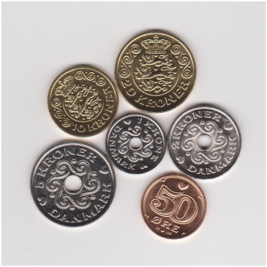DANIJA 2013 - 2015 m. 6 monetų komplektas