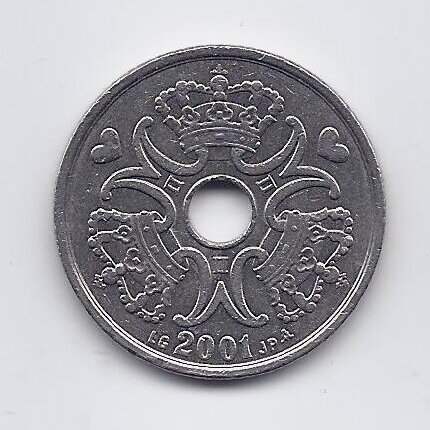 DANIJA 5 KRONER 2001 KM # 869.1 XF 1