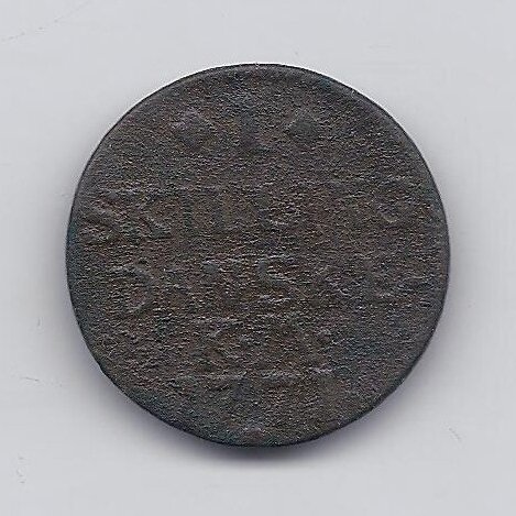 DENMARK 1 SKILLING 1771 KM # 616 F