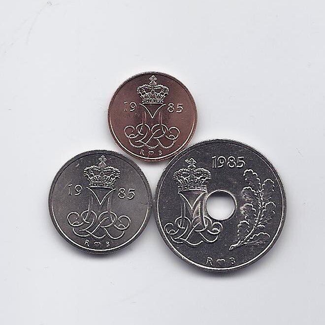 DENMARK 1985 three coins set 1