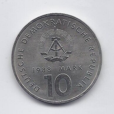GERMAN DEM. REP. 10 MARK 1988 KM # 125 AU Sports 1