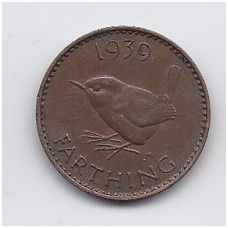 GREAT BRITAIN 1 FARTHING 1939 KM # 843 F/VF GREAT BRITAIN 1 FARTHING 1939 KM # 843 F/VF