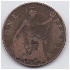 GREAT BRITAIN 1 PENNY 1917 KM # 810 F/VF GREAT BRITAIN 1 PENNY 1917 KM # 810 F/VF