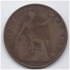 GREAT BRITAIN 1 PENNY 1918 KM # 810 F/VF GREAT BRITAIN 1 PENNY 1918 KM # 810 F/VF