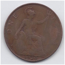 GREAT BRITAIN 1 PENNY 1920 KM # 810 F/VF GREAT BRITAIN 1 PENNY 1920 KM # 810 F/VF