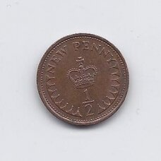 GREAT BRITAIN 1/2 NEW PENNY 1975 KM # 914 VF