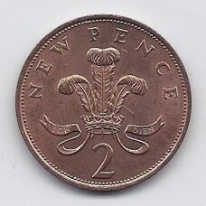 GREAT BRITAIN 2 NEW PENCE 1979 KM # 916 XF