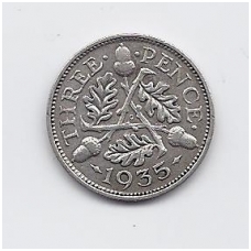 DIDŽIOJI BRITANIJA 3 PENCE 1935 KM # 831 VF