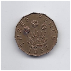 GREAT BRITAIN 3 PENCE 1937 KM # 849 VF GREAT BRITAIN 3 PENCE 1937 KM # 849 VF