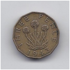 GREAT BRITAIN 3 PENCE 1943 KM # 849 VF
