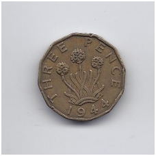 GREAT BRITAIN 3 PENCE 1944 KM # 849 VF