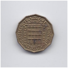 GREAT BRITAIN 3 PENCE 1967 KM # 900 VF