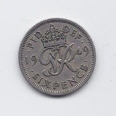 GREAT BRITAIN 6 PENCE 1949 KM # 875 VF
