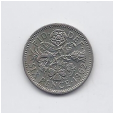 GREAT BRITAIN 6 PENCE 1962 KM # 903 VF GREAT BRITAIN 6 PENCE 1962 KM # 903 VF
