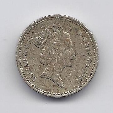 DIDŽIOJI BRITANIJA 1 POUND 1987 KM # 948 VF 1