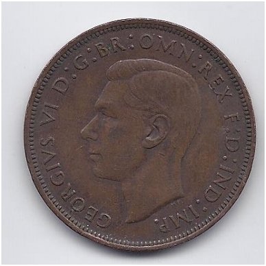 GREAT BRITAIN 1 PENNY 1944 KM # 845 VF 1