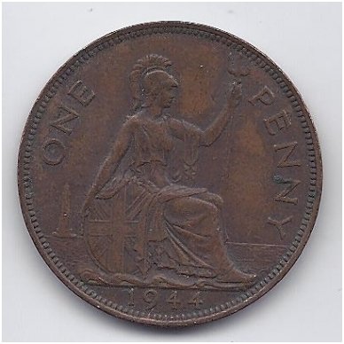 GREAT BRITAIN 1 PENNY 1944 KM # 845 VF