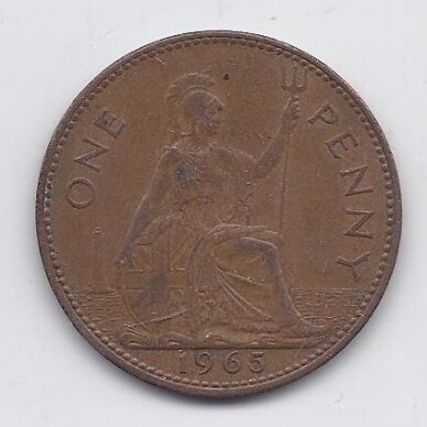 GREAT BRITAIN 1 PENNY 1965 KM # 897 VF