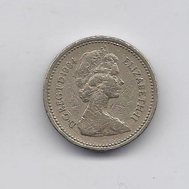 DIDŽIOJI BRITANIJA 1 POUND 1984 KM # 934 VF 1