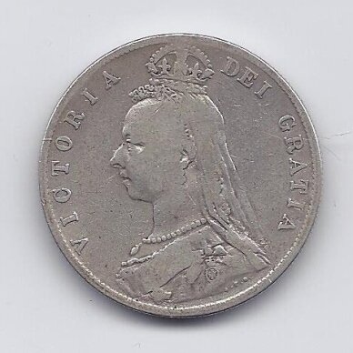 GREAT BRITAIN 1/2 CROWN 1890 KM # 764 F 1