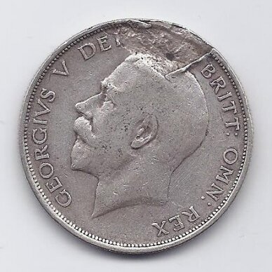 GREAT BRITAIN 1/2 CROWN 1914 KM # 818.1 VF (minting error) 1