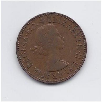 GREAT BRITAIN 1/2 PENNY 1958 KM # 896 VF 1