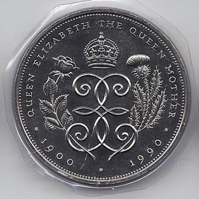 GREAT BRITAIN 5 POUNDS 1990 KM # 962 AU Queen mother jubilee