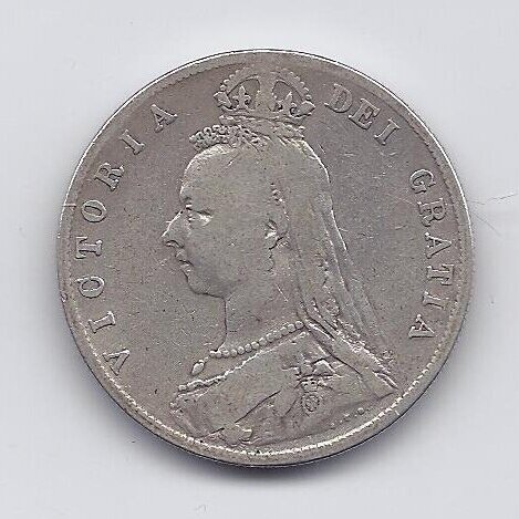 GREAT BRITAIN 1/2 CROWN 1890 KM # 764 F 1
