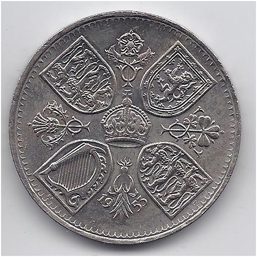 DIDŽIOJI BRITANIJA 5 SHILLINGS 1953 KM # 894 VF Karūnavimas 1