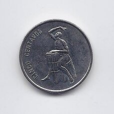 DOMINICAN REPUBLIC 5 CENTAVOS 1989 KM # 69 VF/XF
