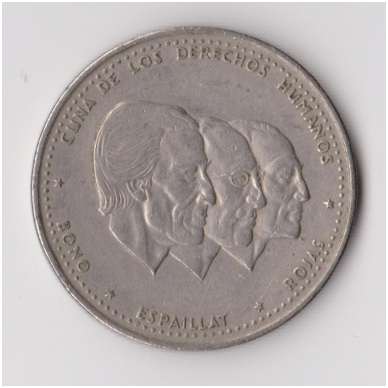 DOMINIKOS RESPUBLIKA 1/2 PESOS 1986 KM # 62.2 F/VF