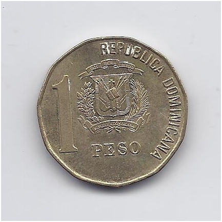 DOMINIKOS RESPUBLIKA 1 PESO 2002 KM # 80.2 XF