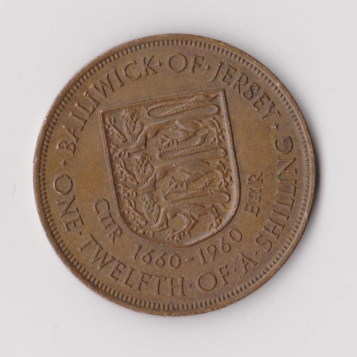 JERSEY 1/12 SHILLING 1960 KM # 24 F/VF