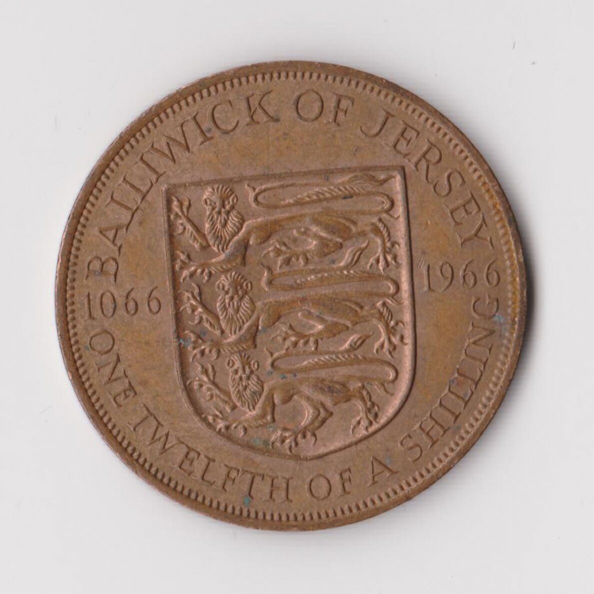 JERSEY 1/12 SHILLING 1966 KM # 26 VF