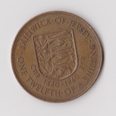 DŽERSIS 1/12 SHILLING 1960 KM # 24 F/VF DŽERSIS 1/12 SHILLING 1960 KM # 24 F/VF