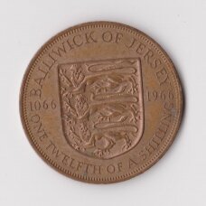 DŽERSIS 1/12 SHILLING 1966 KM # 26 VF DŽERSIS 1/12 SHILLING 1966 KM # 26 VF
